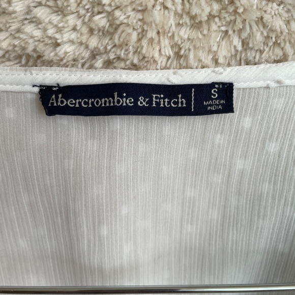 Abercrombie & Fitch Long Sleeve Blouse Womens Size S White Sheer - Picture 2 of 8